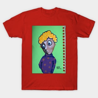 Little Flower Boy Alone in the Woods Looking for Friend | Bad Hero Portrait Lowbrow Pop Surreal Art | Cartoon Star | Mini Masterpieces | Original Oil Painting By Tyler Tilley T-Shirt